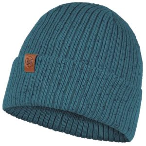 Czapka damska Buff Kort Knitted Hat Beanie. Niebieskie czapki Buff, bez wzorów, z bawełny, sportowe. Za 127,55 zł.