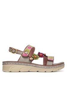 Laura Vita Sandały Dorry 18 Szary. Szare sandały LAURA VITA, bez wzorów, ze skóry, bez obcasa, na płaskiej podeszwie, bez zapięcia. Za 389,99 zł.