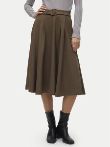 Vero Moda Spódnica trapezowa Tarisa 10318628 Brązowy Regular Fit. Brązowe spódnice Vero Moda, bez wzorów, z syntetyku. Za 169,99 zł.