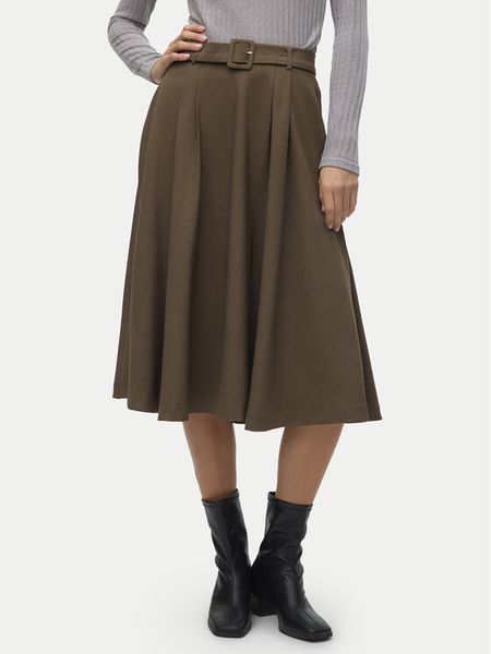 Vero Moda Spódnica trapezowa Tarisa 10318628 Brązowy Regular Fit. Brązowe spódnice Vero Moda, bez wzorów, z syntetyku. Za 129,99 zł.