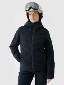 4F Kurtka narciarska membrana 10000 damska - czarna XL. Czarne kurtki 4f, na zimę, m, bez wzorów, z dzianiny, z kapturem. W wyprzedaży za 399,99 zł.