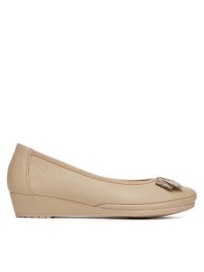 Go Soft Baleriny WI23-SALMA-06 Beżowy. Brązowe balerinki Go Soft, bez wzorów, z materiału, bez obcasa, bez zapięcia. Za 159,99 zł.