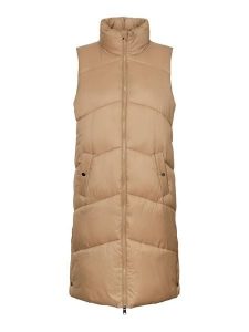 Vero Moda Kamizelka pikowana "Uppsala" w kolorze beżowym rozmiar: S. Brązowe kamizelki Vero Moda, s, bez wzorów, bez kołnierzyka, bez ramiączek, bez kaptura. Za 87,81 zł.