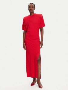 PINKO Sukienka codzienna 105219 A2M2 Czerwony Regular Fit. Czerwone sukienki Pinko, na co dzień, m, bez wzorów, z bawełny, bez kołnierzyka, bez ramiączek, proste. Za 619,99 zł.
