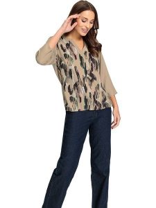 WITT WEIDEN Bluzka w kolorze jasnobrązowym rozmiar: 52. Brązowe bluzki WITT WEIDEN, bez wzorów, z wiskozy, bez kołnierzyka, bez ramiączek. Za 57,06 zł.