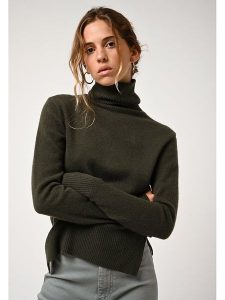 AUTHENTIC CASHMERE Kaszmirowy golf "Fornet" w kolorze khaki rozmiar: XXL. Brązowe golfy AUTHENTIC CASHMERE, bez wzorów, z kaszmiru. Za 245,96 zł.