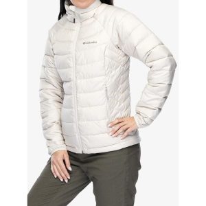 Kurtka ocieplana damska Columbia Powder Lite II Full Zip Jacket. Białe kurtki Columbia, bez wzorów, bez kaptura. W wyprzedaży za 464,80 zł.