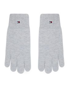 Tommy Hilfiger Rękawiczki Damskie Flag AW0AW19131 Szary jasny. Szare rękawiczki TOMMY HILFIGER, bez wzorów, z bawełny. Za 169,99 zł.