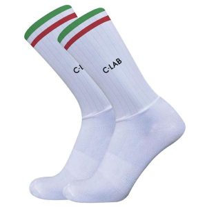 Aerodynamiczne Skarpetki rowery szosowe Rafale - IT. Białe skarpetki C-LAB, bez wzorów. W wyprzedaży za 124,58 zł.