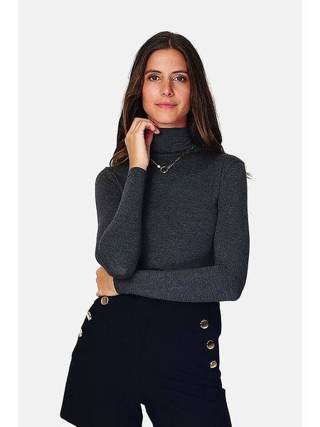 ASSUILI Koszulka w kolorze antracytowym rozmiar: 42. Czarne bluzki Assuili, bez wzorów, klasyczne, bez kołnierzyka, bez ramiączek. Za 57,20 zł.