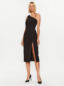 Rinascimento Sukienka koktajlowa CFC0115241003 Czarny Regular Fit. Czarne kombinezony Rinascimento, m, bez wzorów, z syntetyku, wizytowe, bez kołnierzyka, bez ramiączek. Za 339,99 zł.