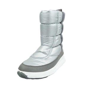 Buty Zimowe Damskie. Szare buty zimowe Sorel, bez obcasa, bez zapięcia. Za 416,99 zł.