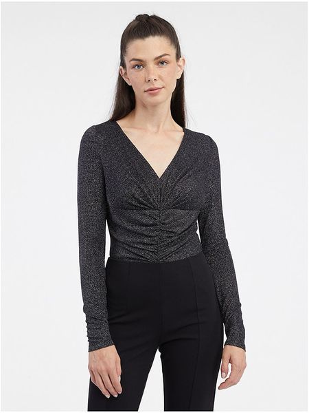 Orsay Bluzka-body w kolorze czarnym rozmiar: M. Czarne bluzki Orsay, m, bez wzorów, bez kołnierzyka, bez ramiączek. Za 43,47 zł.