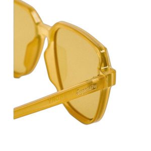 Kwadratowe okulary przeciwsłoneczne dla kobiet Superdry. Żółte okulary przeciwsłoneczne Superdry. Za 221,50 zł.