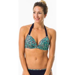 Góra kostiumu kąpielowego surfingowego damska Olaian Elena Foly. Bikini OLAIAN, bez wzorów. Za 79,99 zł.
