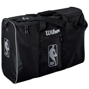 Torba sportowa unisex Wilson NBA Authentic 6 Ball Bag pojemność 38 L. Czarne torby podróżne i sportowe Wilson, bez wzorów. Za 159,99 zł.