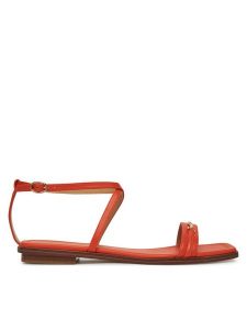 MICHAEL Michael Kors Sandały Lena 40S5LEFS1L Pomarańczowy. Brązowe sandały MICHAEL Michael Kors, bez wzorów, ze lnu, bez obcasa, na płaskiej podeszwie, bez zapięcia. Za 419,99 zł.