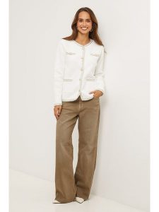 Soft Cashmere Kurtka przejściowa w kolorze białym rozmiar: 36/38. Białe kurtki Soft Cashmere, z aplikacjami, z kaszmiru, bez kaptura. Za 130,81 zł.