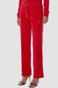 JUICY COUTURE Czerwone spodnie dresowe damskie z cyrkoniami Tina, Rozmiar M. Czerwone spodnie dresowe Juicy Couture, m, bez wzorów, z dresówki. W wyprzedaży za 297,99 zł.