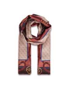 Guess Szal AW5445 POL01 Beżowy. Brązowe rękawiczki Guess, z aplikacjami, z poliesteru. Za 159,99 zł.
