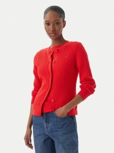 Tommy Hilfiger Kardigan WW0WW43329 Czerwony Regular Fit. Czerwone kardigany TOMMY HILFIGER, z bawełny. Za 551,99 zł.