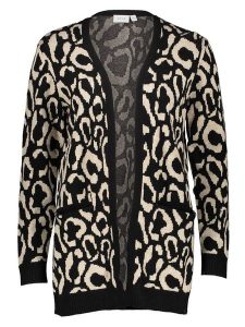 Vila Kardigan "Vitif" w kolorze beżowo-czarnym rozmiar: XS. Brązowe kardigany Vila, z włókna. Za 65,38 zł.