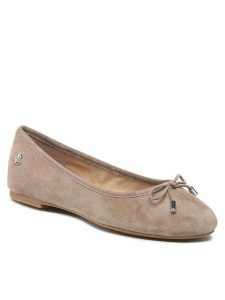 LAUREN RALPH LAUREN Baleriny Jayna 802882590004 Szary. Szare balerinki Lauren Ralph Lauren, bez wzorów, ze skóry, bez obcasa, bez zapięcia. Za 439,99 zł.