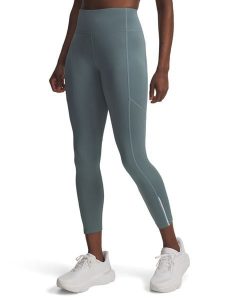 Under Armour Legginsy funkcyjne "Launch" w kolorze szaroniebieskim rozmiar: L. Niebieskie legginsy Under Armour, bez wzorów, z materiału. Za 142,45 zł.