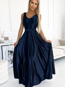 Sukienka Model 508-1 Navy - Numoco. Niebieskie sukienki NUMOCO, l, bez wzorów, z elastanu, wizytowe, bez kołnierzyka, plus size, bez ramiączek, maxi. Za 595,19 zł.
