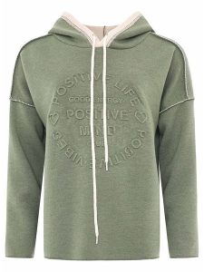 Zwillingsherz Bluza "Positive Mind" w kolorze zielonym rozmiar: L/XL. Zielone bluzy Zwillingsherz, l, bez wzorów, z kapturem. Za 176,08 zł.