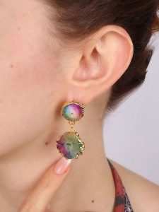 Pierres delicates Pozłacane kolczyki-wkrętki z kwarcem rozmiar: onesize. Żółte kolczyki Pierres delicates, z kwarcem, pozłacane. Za 69,99 zł.