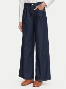 Tommy Hilfiger Jeansy Indie WW0WW48567 Granatowy Wide Leg. Niebieskie jeansy TOMMY HILFIGER, bez wzorów, z bawełny. Za 529,99 zł.