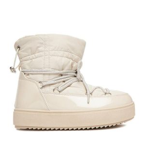 Śniegowce DeeZee. Brązowe buty zimowe DeeZee, bez obcasa, bez zapięcia. Za 199,99 zł.