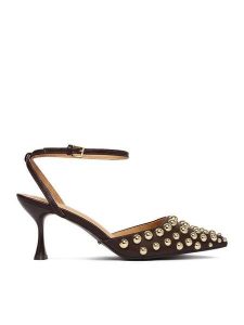 DeeZee Szpilki CEO-HY0570-1 Brązowy. Brązowe szpilki DeeZee, bez wzorów, z materiału, bez obcasa. Za 149,99 zł.