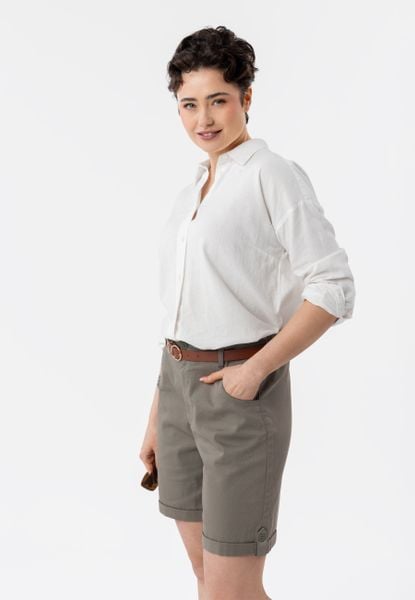 Koszula z lnem K-VEHI. Białe koszule Volcano, xl, bez wzorów, ze lnu, bez kołnierzyka, bez ramiączek. Za 119,99 zł.