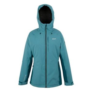 Kurtka Damska Highton Stretch Padded Jacket. Niebieskie kurtki Regatta, bez wzorów, z puchu, bez kaptura. Za 177,99 zł.