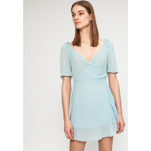 Answear - Sukienka. Szare sukienki marki ANSWEAR, na co dzień, l, z poliesteru, casualowe, mini, dopasowane. W wyprzedaży za 59,90 zł.