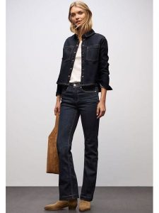 Street One Dżinsy - Bootcuf fit - w kolorze granatowym rozmiar: W29/L30. Niebieskie jeansy Street One, z aplikacjami, ze skóry, z podwyższonym stanem. Za 236,05 zł.