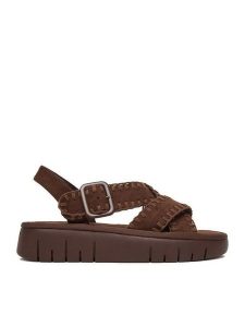 Roxy Sandały CEO-HY62277-8 Brązowy. Brązowe sandały Roxy, bez wzorów, z materiału, bez obcasa, na płaskiej podeszwie, bez zapięcia. Za 179,99 zł.