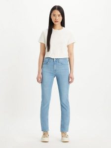 Levi´s Dżinsy "724" - Slim fit - w kolorze błękitnym rozmiar: W26/L30. Niebieskie jeansy z aplikacjami, z podwyższonym stanem. Za 140,53 zł.
