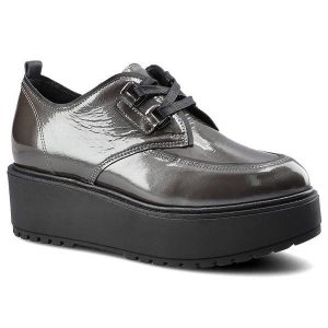 Szare Półbuty Chebello Damskie Buty Na Platformie. Szare półbuty CheBello, bez wzorów, ze skóry, bez obcasa, na obcasie, bez zapięcia. Za 279,00 zł.
