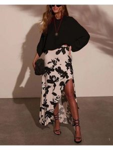 Milan Kiss Spódnica w kolorze kremowo-czarnym rozmiar: M. Brązowe spódnice Milan Kiss, m, bez wzorów, maxi. Za 135,49 zł.