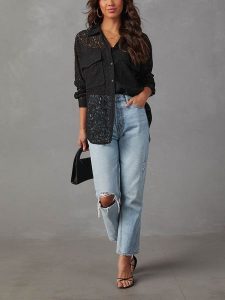 LA Angels Koszula w kolorze czarnym rozmiar: S. Czarne koszule LA Angels, s, bez wzorów, z koronki, bez kołnierzyka, bez ramiączek. Za 152,99 zł.