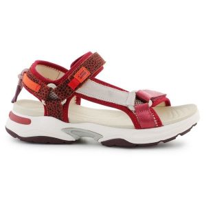 Sandały D.Franklin Sneakers Sandal Strips DFSH406003-Burg czerwone. Czerwone sandały bez wzorów, bez obcasa, bez zapięcia. Za 503,88 zł.
