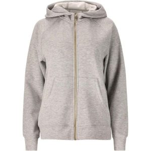 Damska bluza z kapturem full zip Athlecia Jacey. Szare bluzy Athlecia, bez wzorów, z kapturem. Za 292,50 zł.