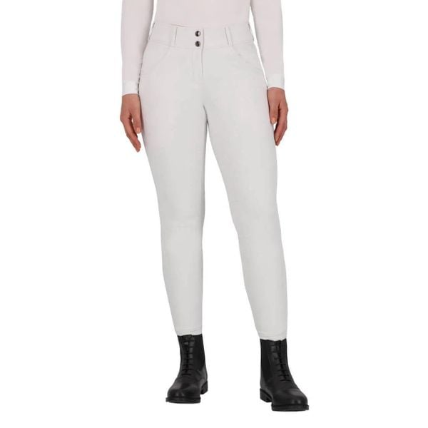 Damskie legginsy jeździeckie QHP Vaila. Białe legginsy QHP, bez wzorów, z materiału. Za 390,50 zł.