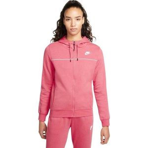 Bluza sportowa damska Nike Nsw Mlnm Essential Flecee FZ Hoody. Czerwone bluzy Nike, bez wzorów, bez kaptura. W wyprzedaży za 244,40 zł.