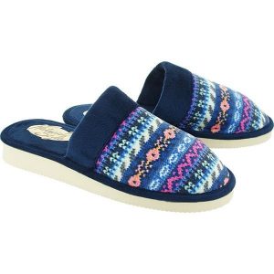 METEOR 071 SWETER NORWESKI granatowy, kapcie damskie. Niebieskie kapcie Meteor, bez wzorów. Za 47,99 zł.