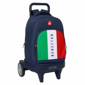 Plecak szkolny Benetton Flag Poliester 600D. Niebieskie plecaki Benetton. Za 382,30 zł.