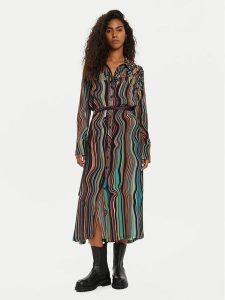 Desigual Sukienka koszulowa Charlotte 24WWVW65 Kolorowy Regular Fit. Kombinezony Desigual, s, bez wzorów, z wiskozy, bez kołnierzyka, bez ramiączek. Za 319,99 zł.